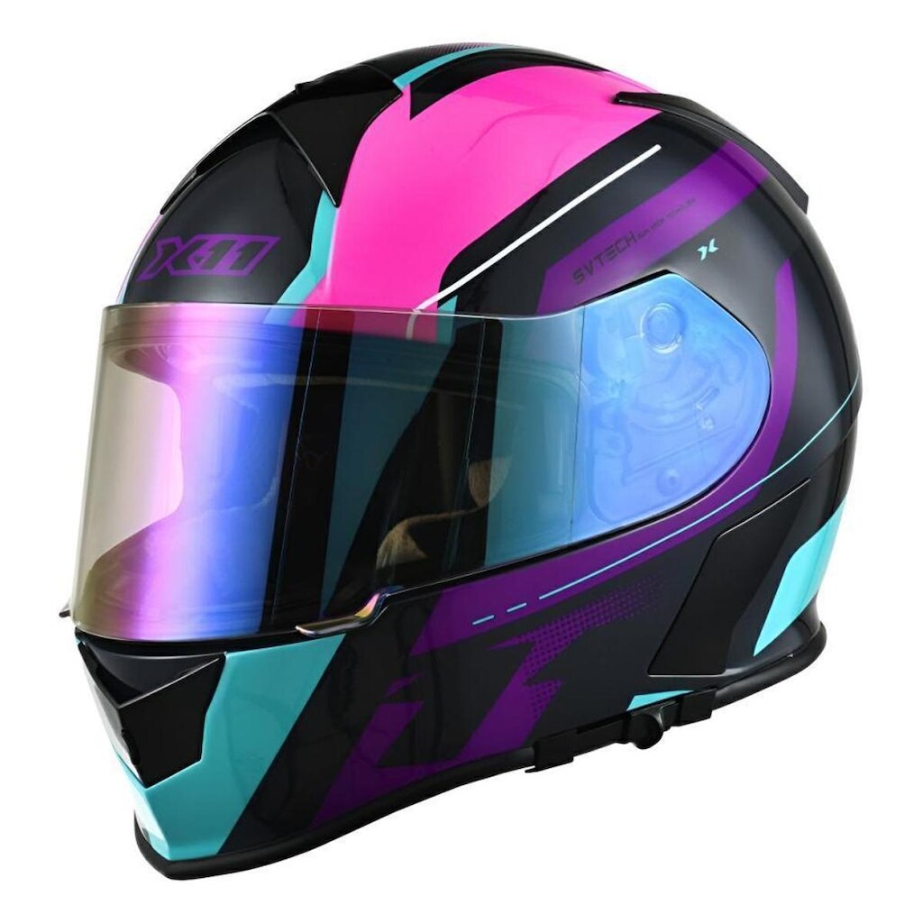 Capacete X11 Revo Pro Eleven Roxo Aqua Brilho