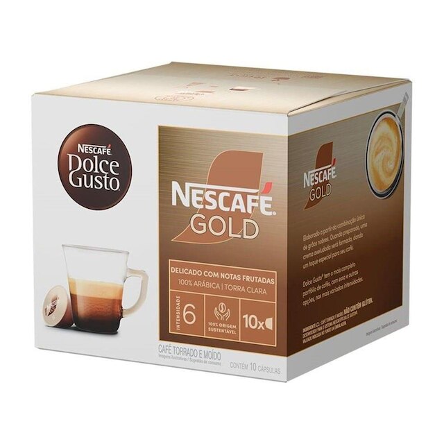 Cápsula de Café Clássico Nestlé Espresso Nescafé Gold Gusto 10 Cápsulas