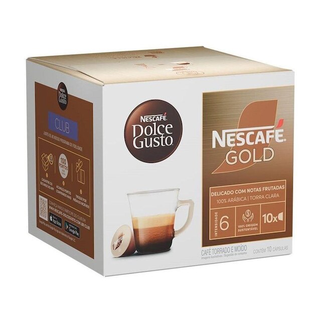 Cápsula de Café Clássico Nestlé Espresso Nescafé Gold Gusto 10 Cápsulas