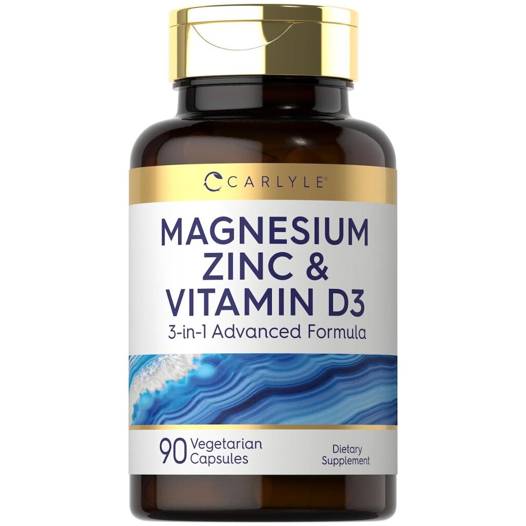 Cápsulas Carlyle Magnésio Zinco Vitamina D3 90 Vegetais 3 em 1