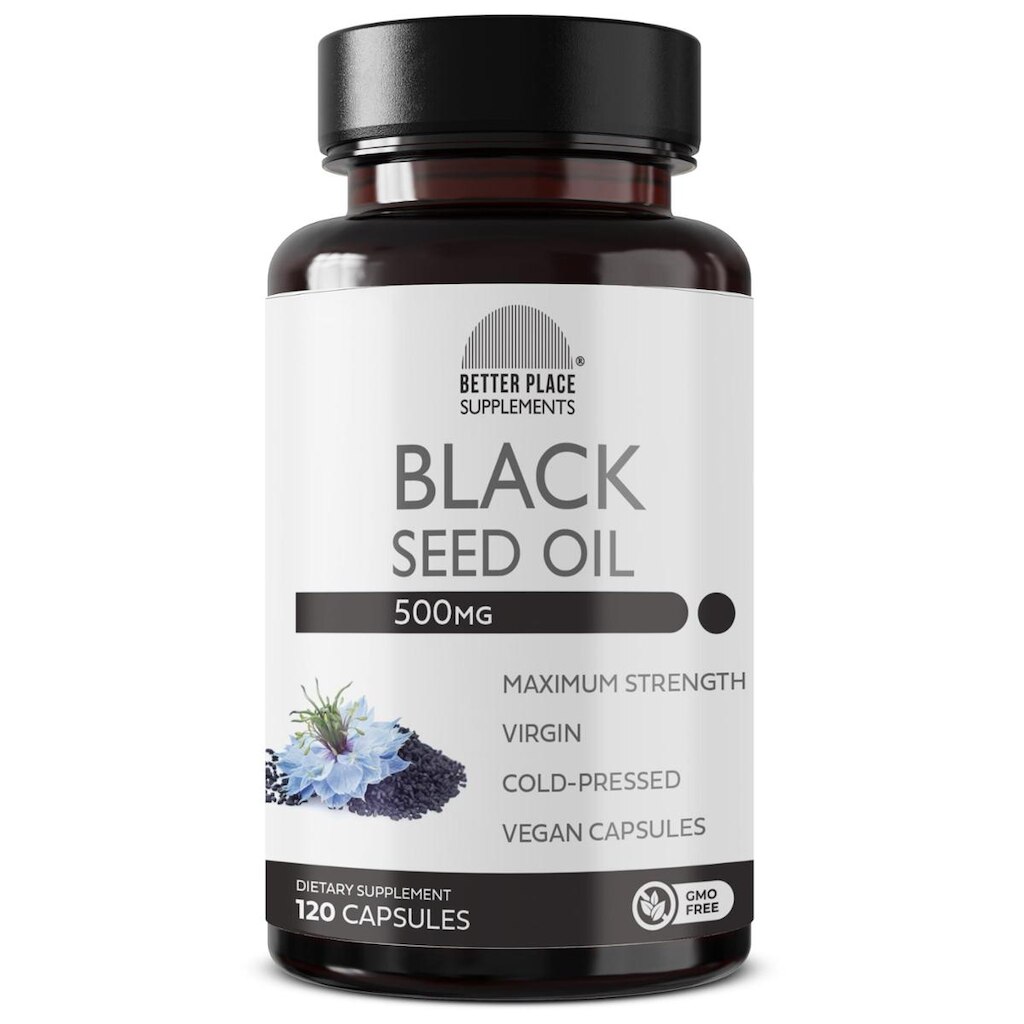 Cápsulas de óleo de semente preta BETTER PLACE ORGANICS 500mg