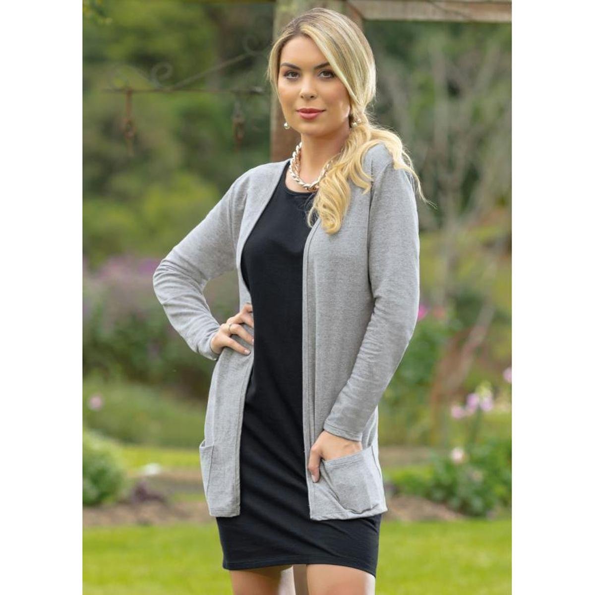 cardigan cinza claro