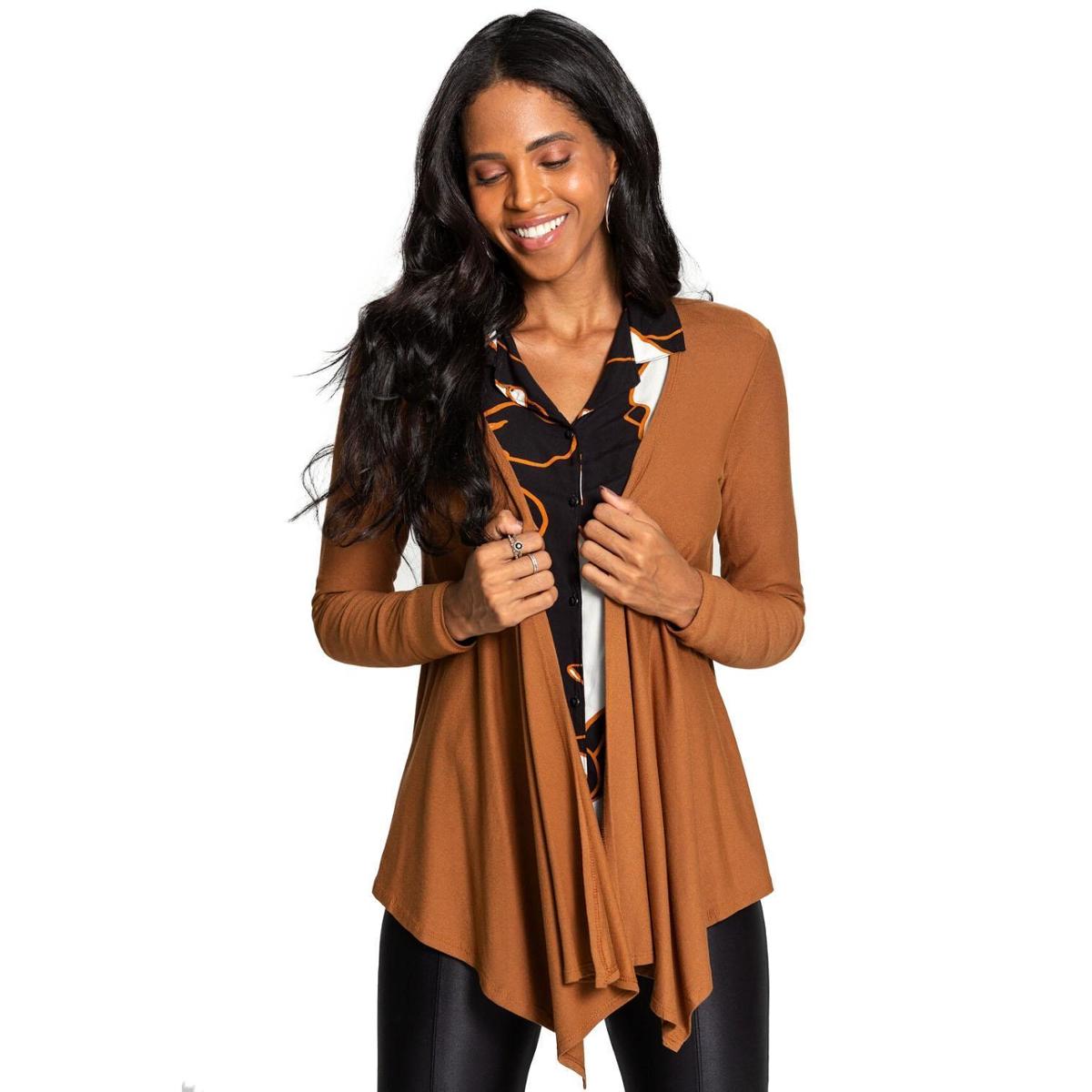 cardigan marrom escuro