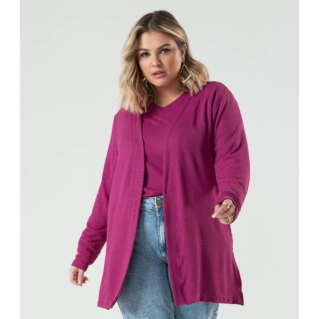 Cardigan Feminino Básico Plus S