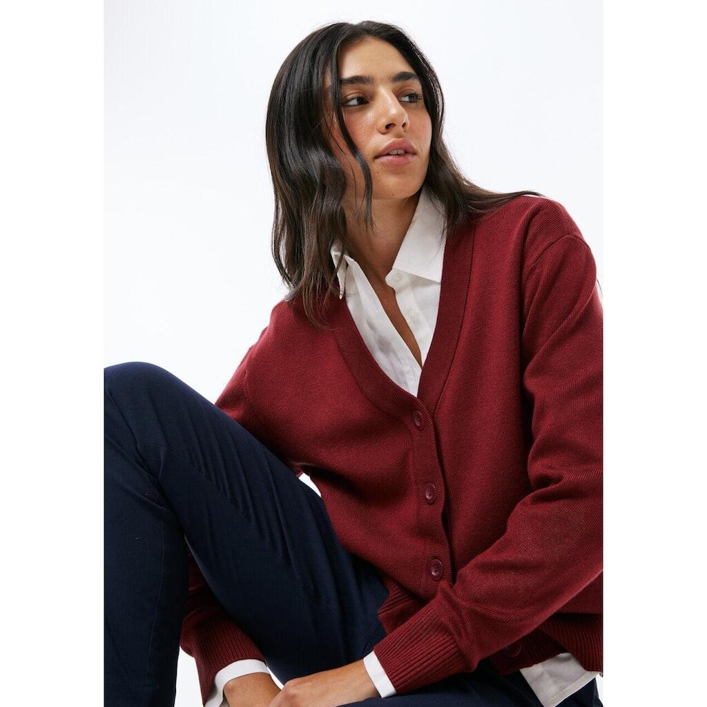 Cardigan Feminino Decote V Em Tricô