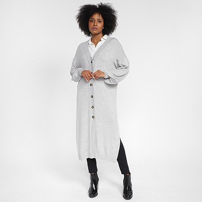 Cardigan Hering Tricô Alongado Feminino - Feminino