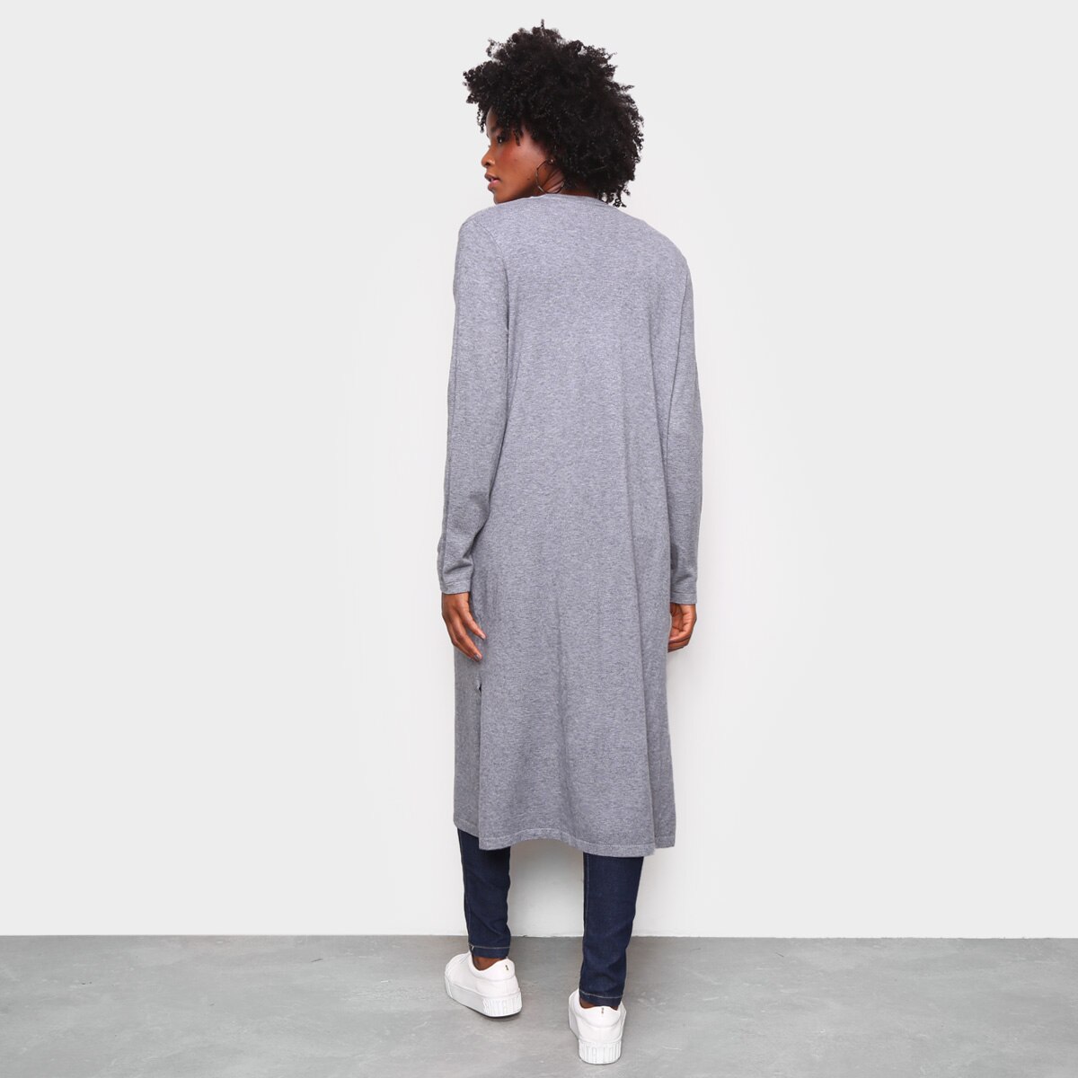 Cardigan Tricô Facinelli Longo Bolso Feminino - 1