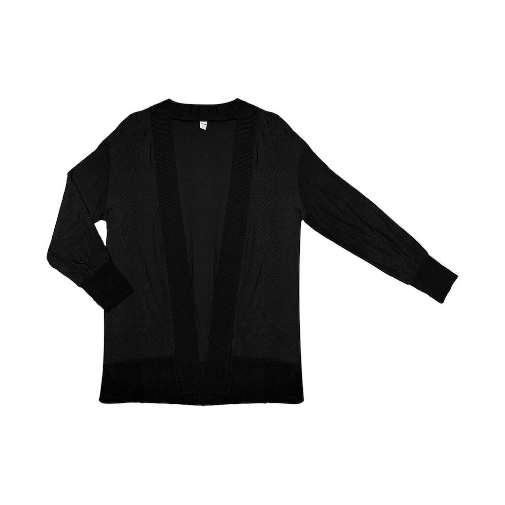 Cardigan Visco Tricot Com Punhos Canelados