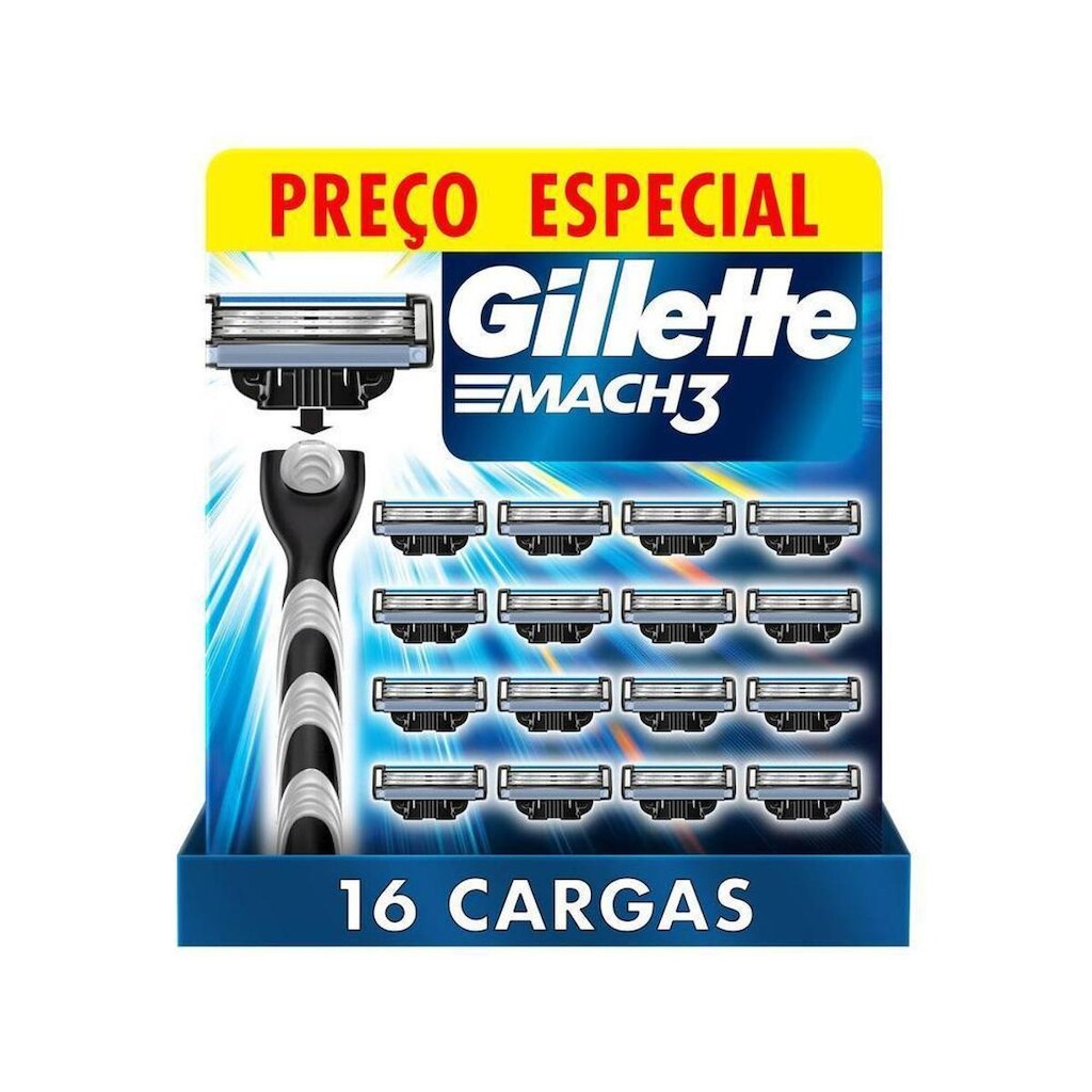 Carga para Aparelho de Barbear Gillette Mach 3  - 16 Unidades