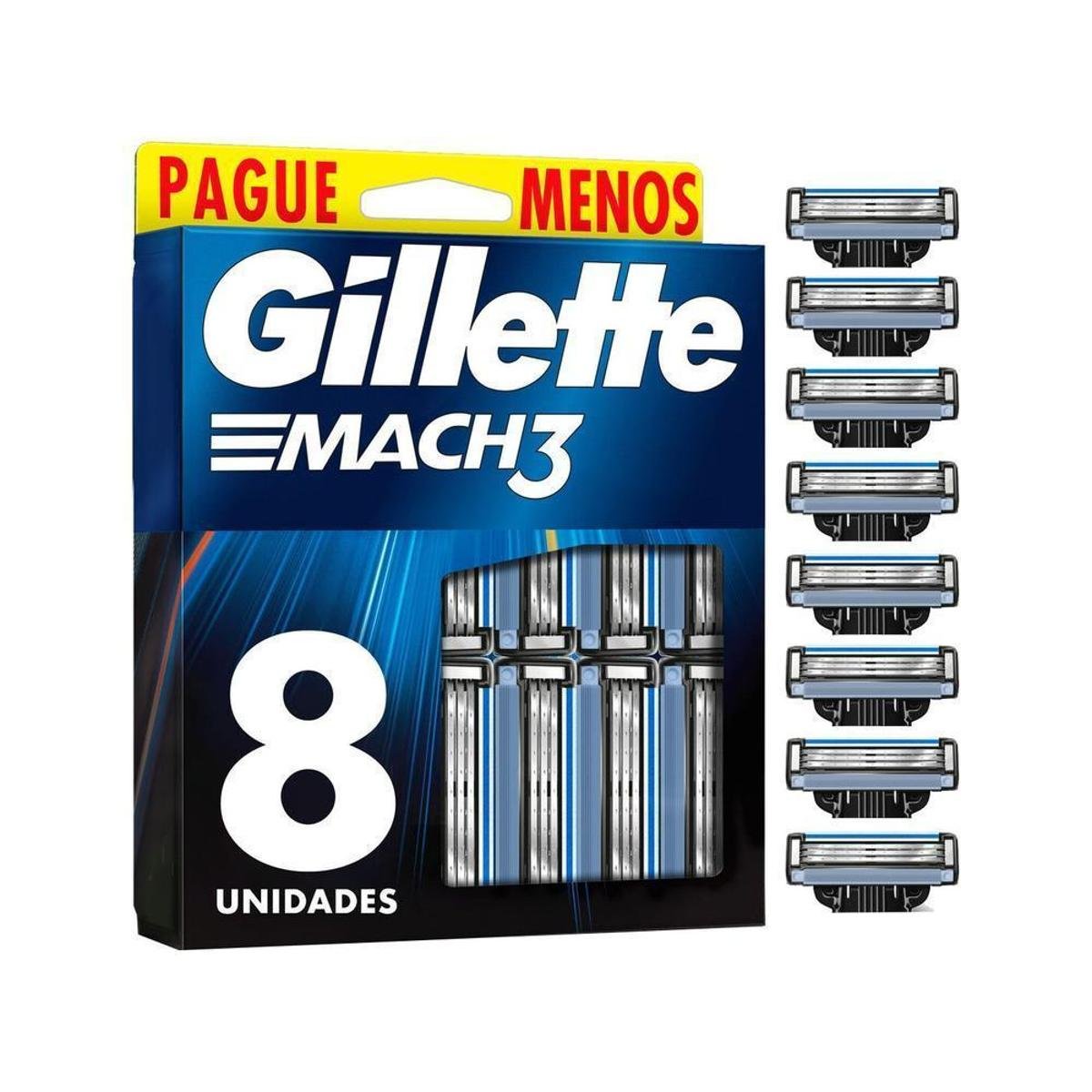 Carga para Aparelho de Barbear Gillette Mach3 - 8 Unidades
