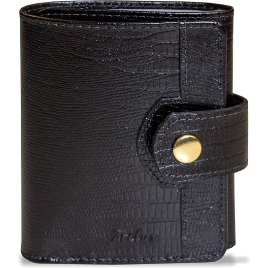 Carteira Artlux Couro Legítimo Feminina - Preto Menor preço em Carteira Artlux Couro Legítimo Feminina - Preto