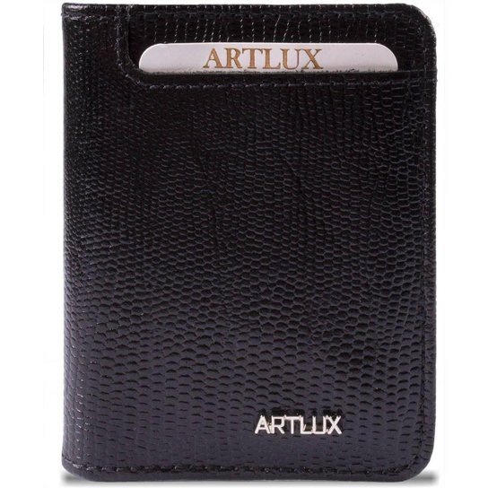 Carteira Couro Pequena Artlux 929 - Preto Menor preço em Carteira Couro Pequena Artlux 929 - Preto