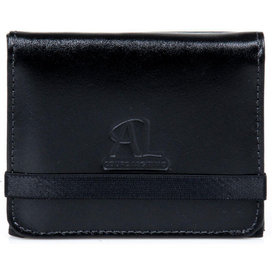 Carteira Elástico Trifold Couro Artlux 356 - Preto Menor preço em Carteira Elástico Trifold Couro Artlux 356 - Preto