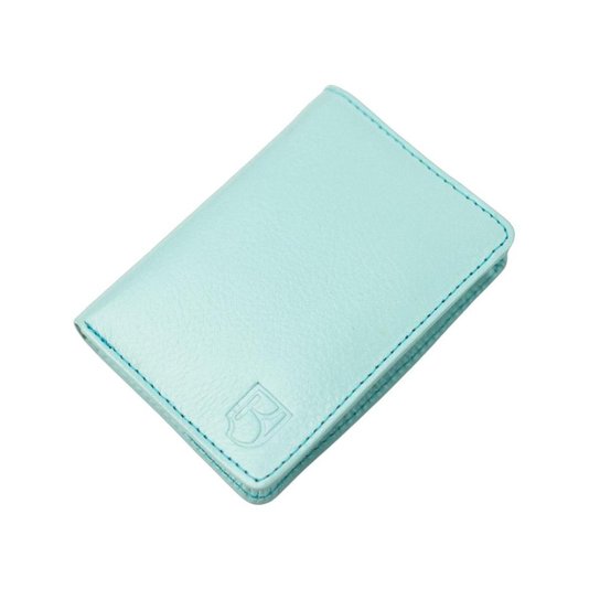 Carteira Feminina Couro Minimalista RFID Antifurto Visor CNH - Azul Claro Menor preço em Carteira Feminina Couro Minimalista RFID Antifurto Visor CNH - Azul Claro