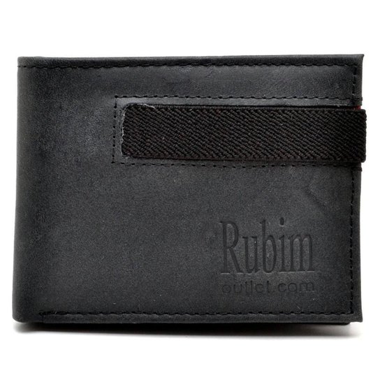 Carteira Masculina Couro Fechamento Elástico Porta Cartões - Preto Menor preço em Carteira Masculina Couro Fechamento Elástico Porta Cartões - Preto