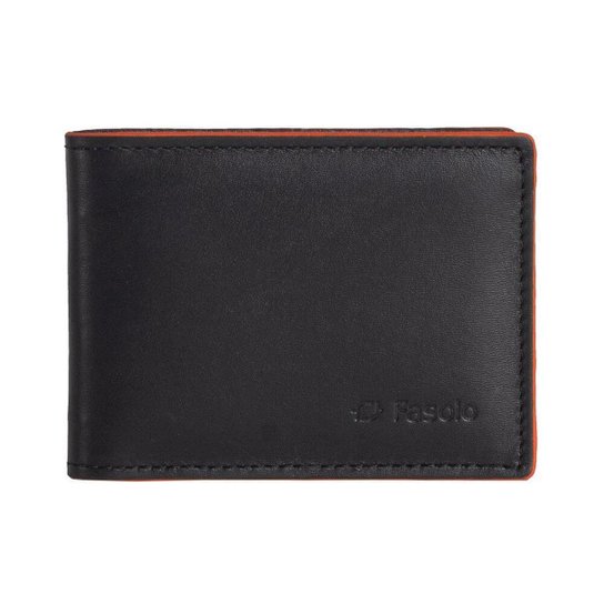 Carteira Masculina Fasolo com Borda Colorida Preto - Preto Menor preço em Carteira Masculina Fasolo com Borda Colorida Preto - Preto