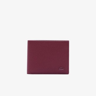 Carteira masculina Lacoste Chantaco em couro Piqué para 3 cartões