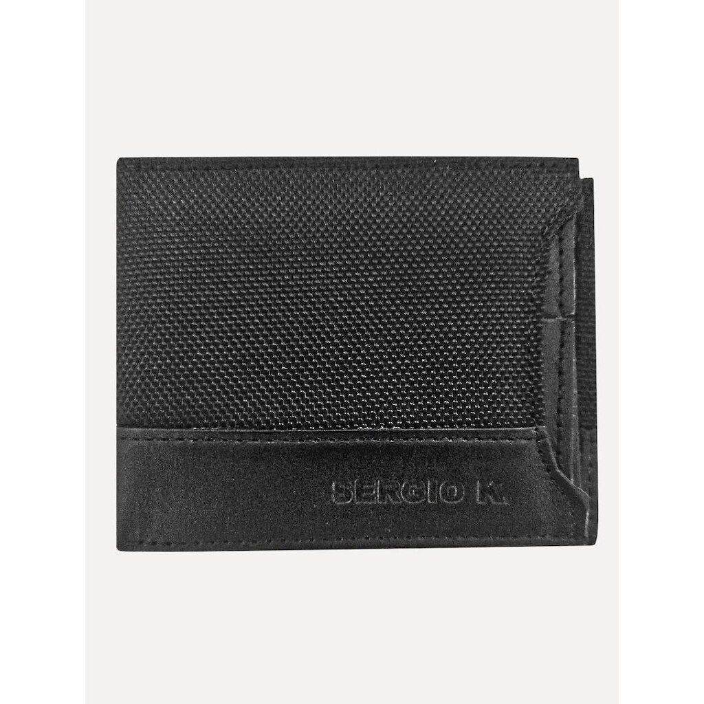 Carteira Sergio K Masculina Dupla Nylon Texture Preta