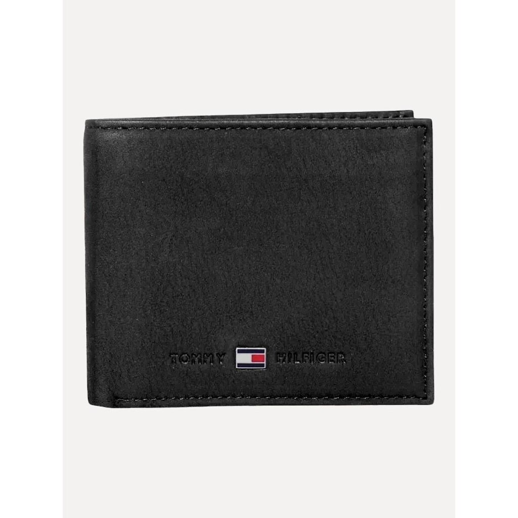 Carteira Tommy Hilfiger Masculina Couro Johnson Mini CC Wallet Preta