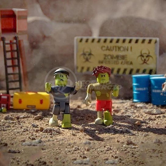 Cartela 4 Boneco Articulado 7cm roblox Roblöx toys zombie attack ataque