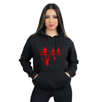 red stranger things moletom com capuz