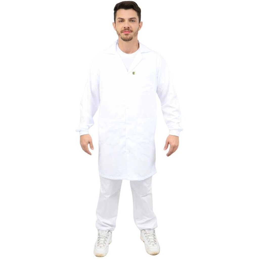Casaco Branco Masculino com Punho
