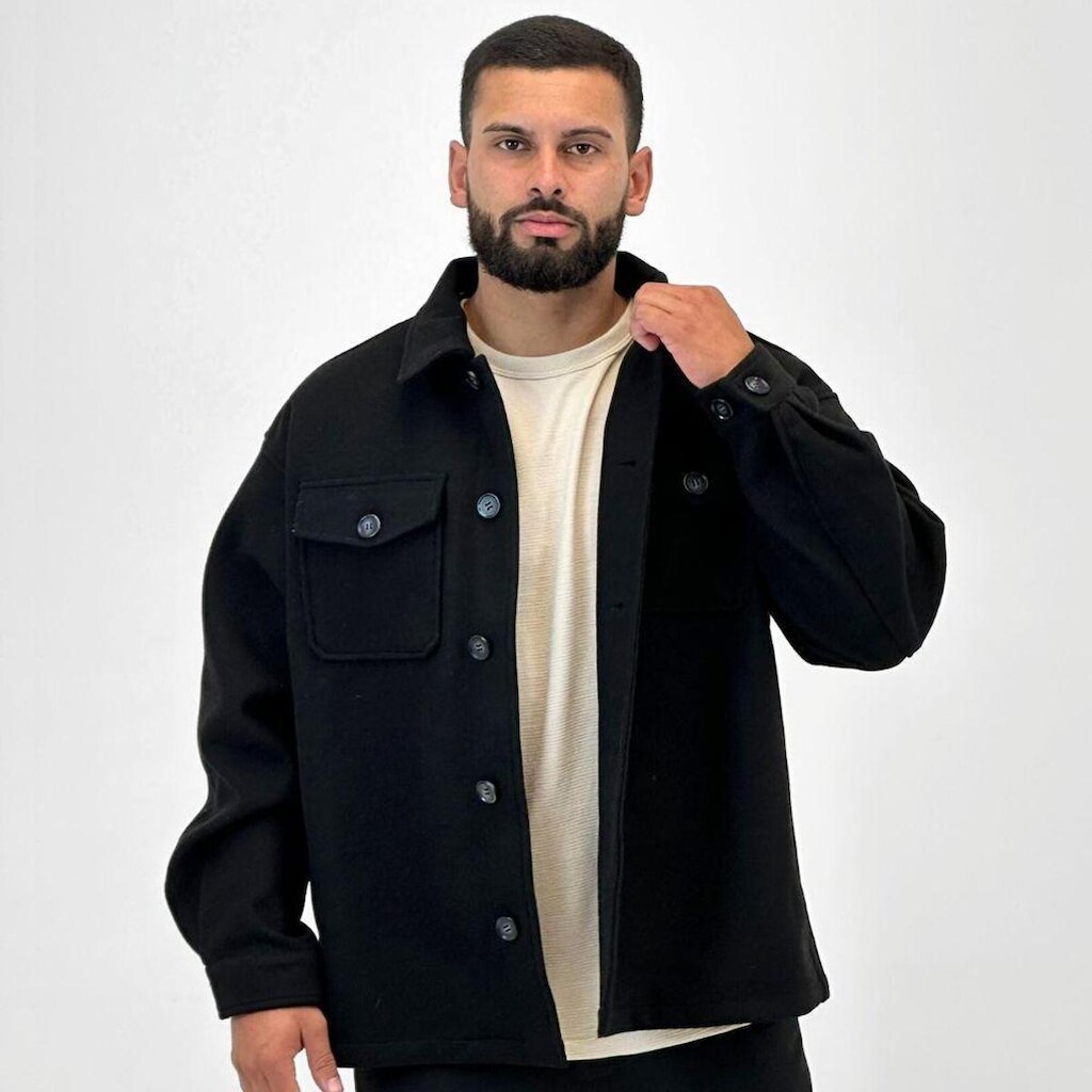 Casaco Broken Rules Oversized em Lã Batida Masculino