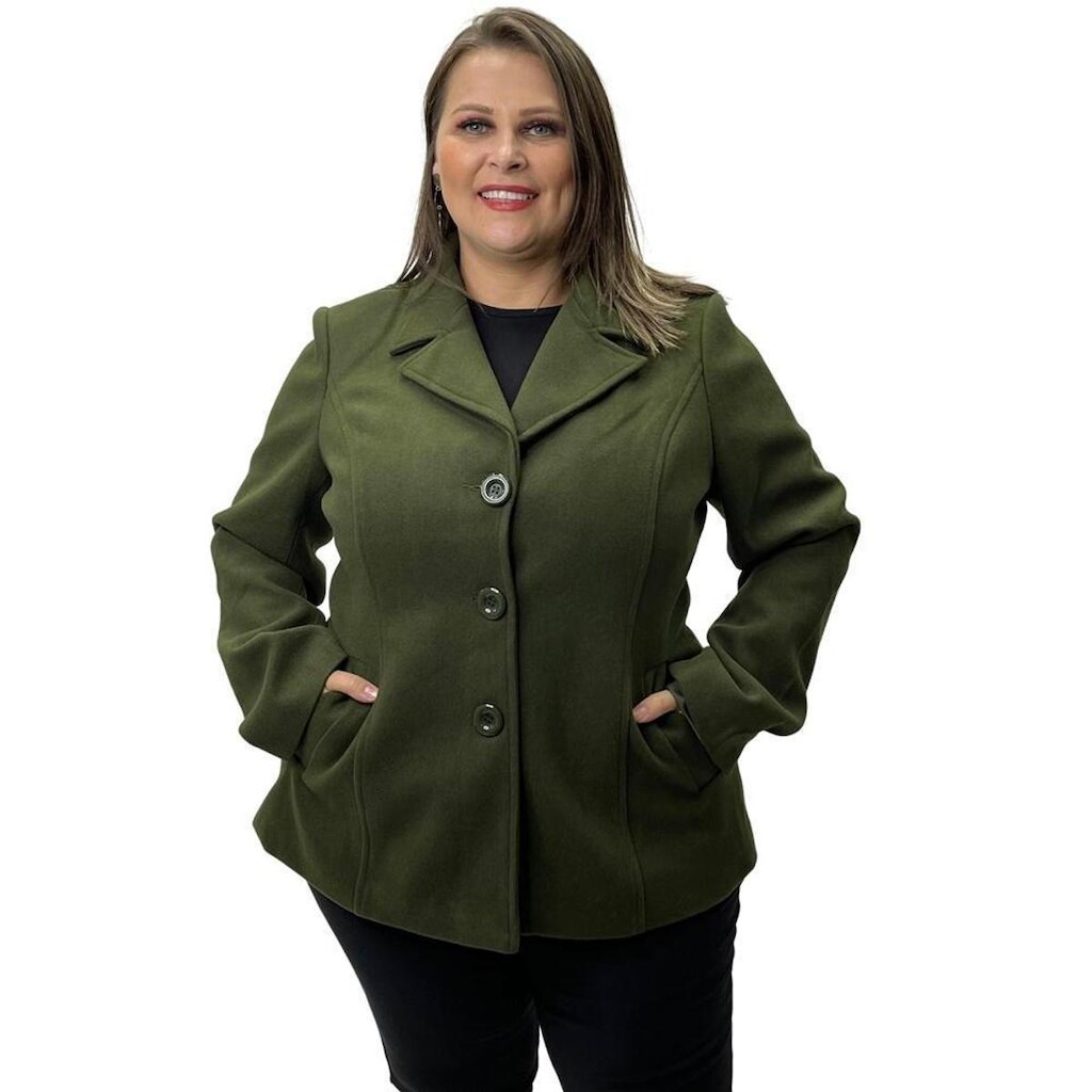 Casaco City Lady Plus Size Tradicional