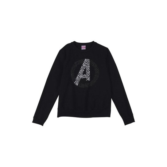 Casaco de Moletom Avengers Cativa Feminino Preto Netshoes