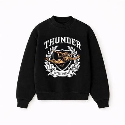 Casaco de Moletom Oversized Felpado Est.2019 - Preto