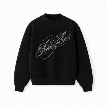 Casaco de Moletom Oversized Felpado White Lettering - Preto