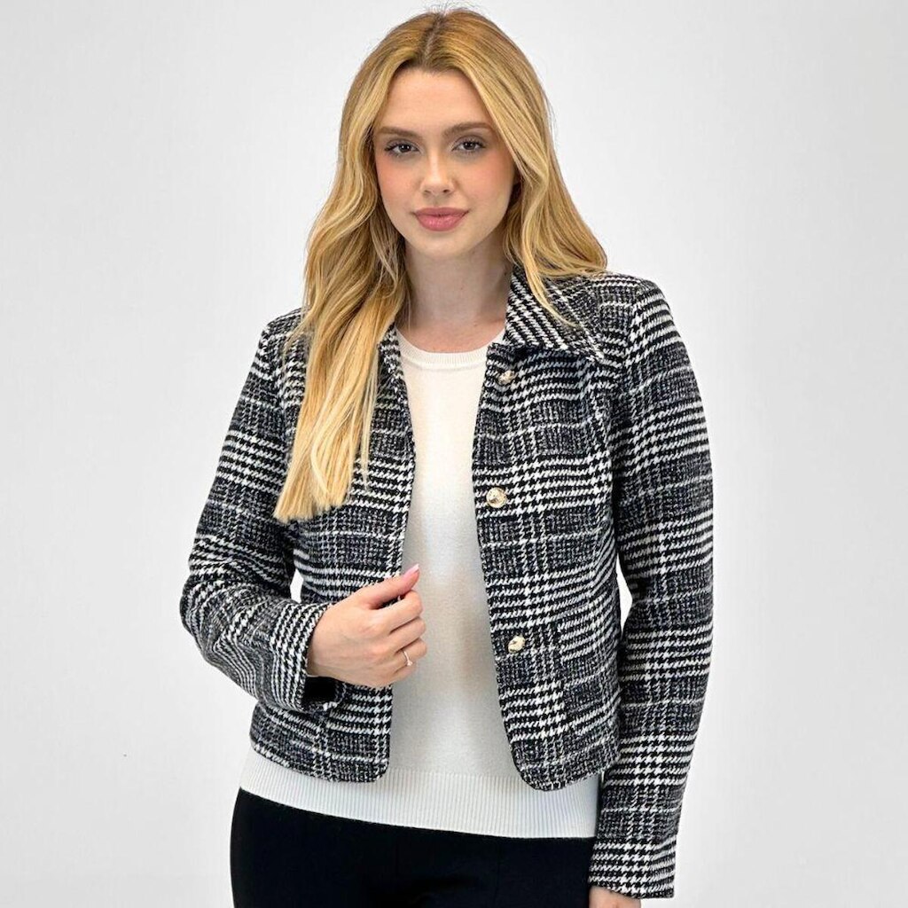 Casaco Facinelli Curto Xadrez Feminino