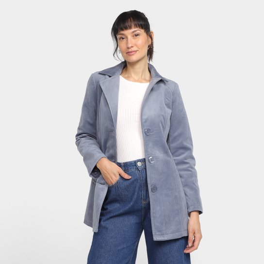 Casaco Facinelli Lã Batida Feminino - Cinza Menor preço em Casaco Facinelli Lã Batida Feminino - Cinza