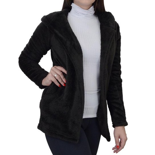 Casaco Feminino Hirlogs Teddy Peluciado Preto - 2638 - Preto Menor preço em Casaco Feminino Hirlogs Teddy Peluciado Preto - 2638 - Preto