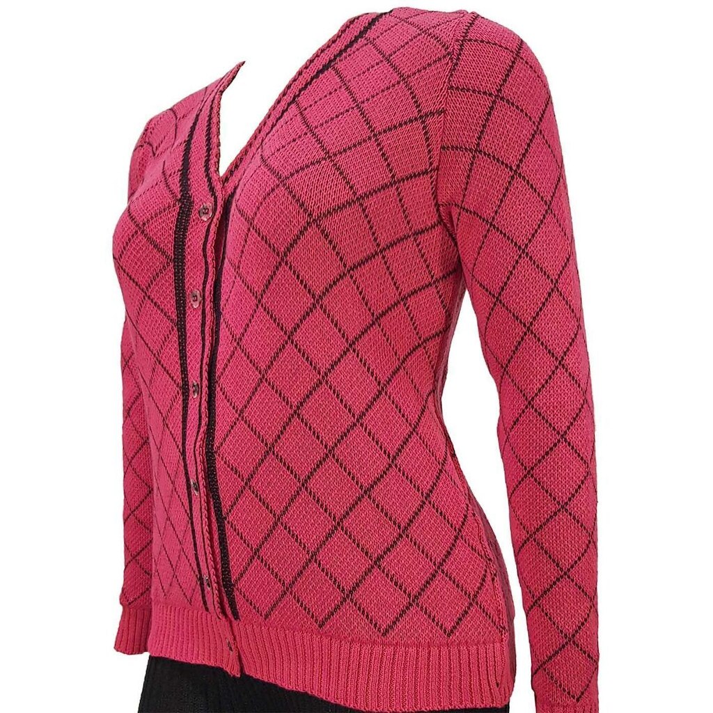 Casaco Feminino Jacquard Losango - Katlen Tricot