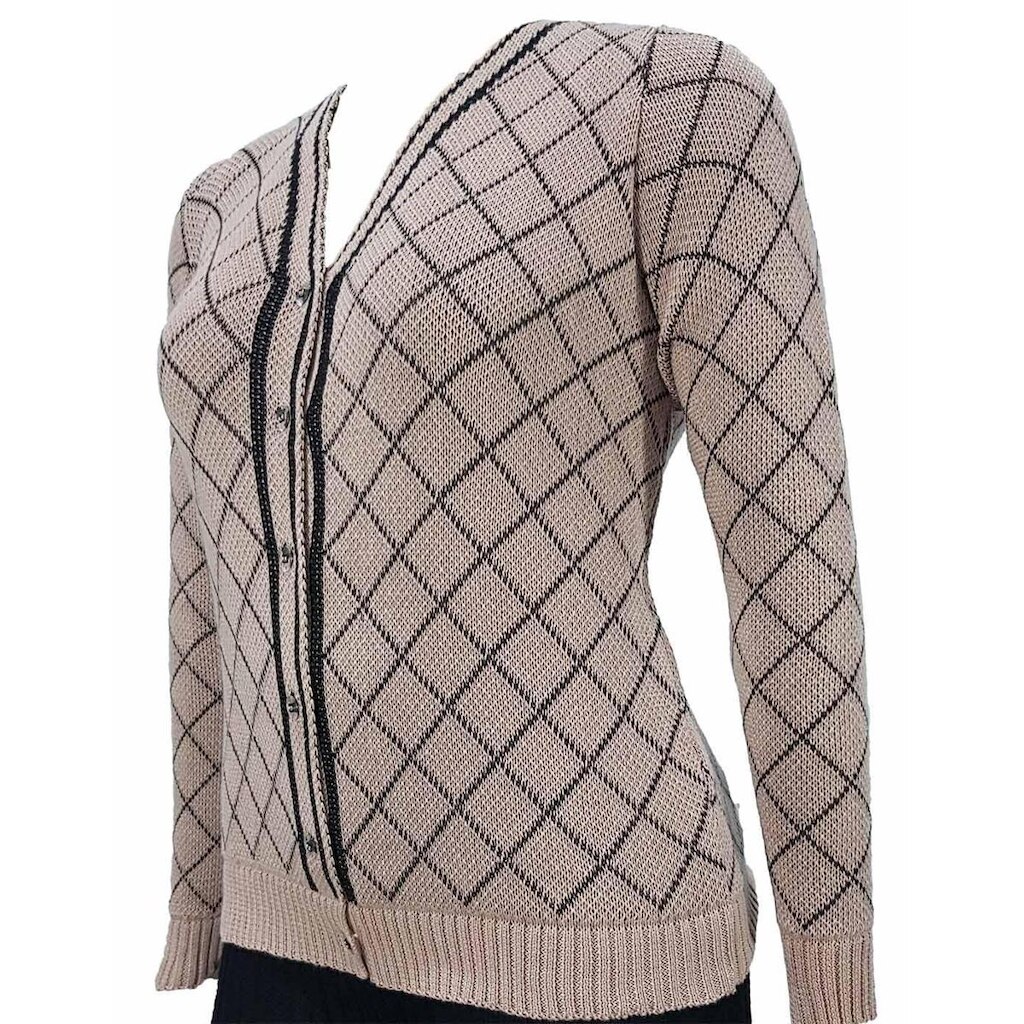 Casaco Feminino Jacquard Losango - Katlen Tricot