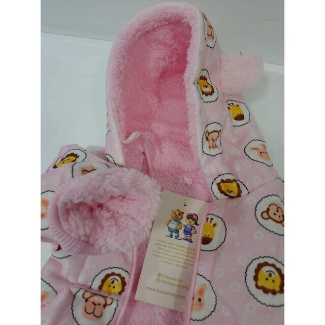 Casaco Grosso Bebê Menina Estampado Inverno Lessa Kids 8529