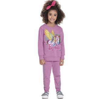 Casaco Infantil Menina Em Moletom Jet Peluciado, Barbie Dreamtopia, Produto Oficial - Fakini