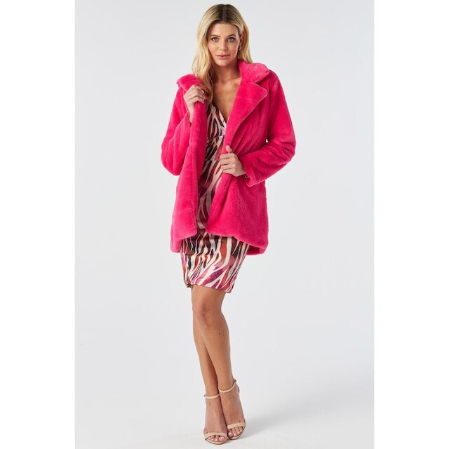 Casaco Longo PKS Pêlo Rosa-GG