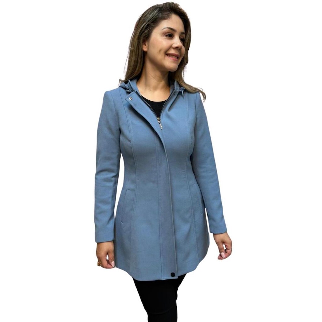 CASACO MALISE 7/8 COM CAPUZ FEMININO REF: MAL3536