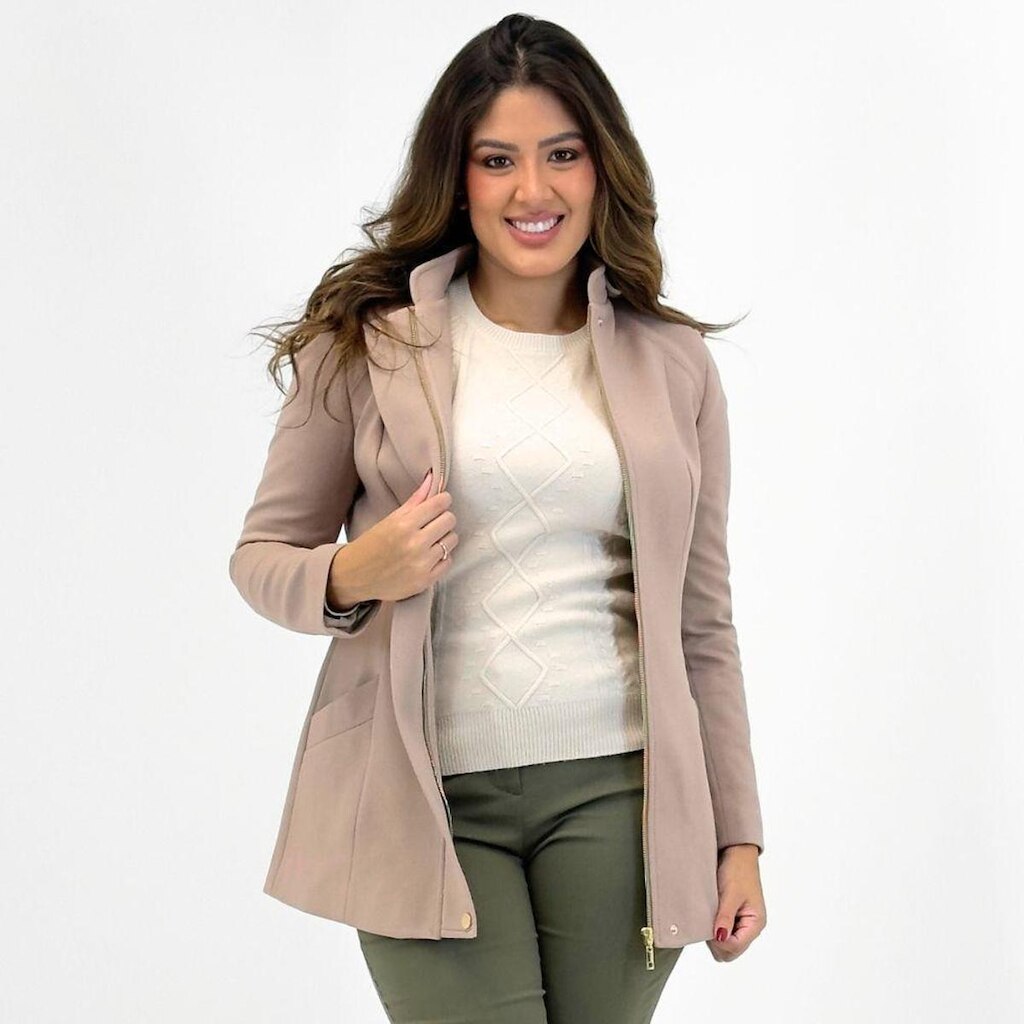 Casaco Malise 7/8 em Malha Executive com Capuz Feminino