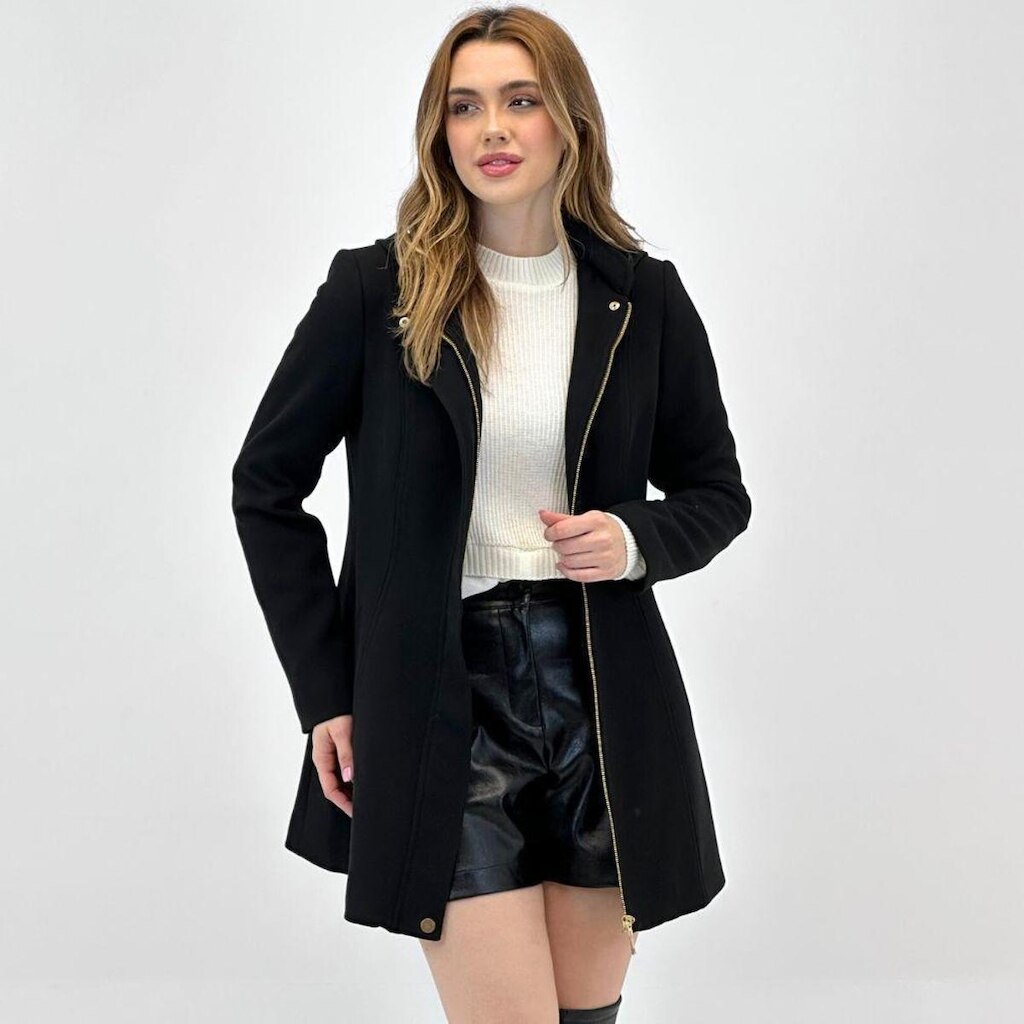 Casaco Malise 7/8 em Malha Executive com Capuz Feminino