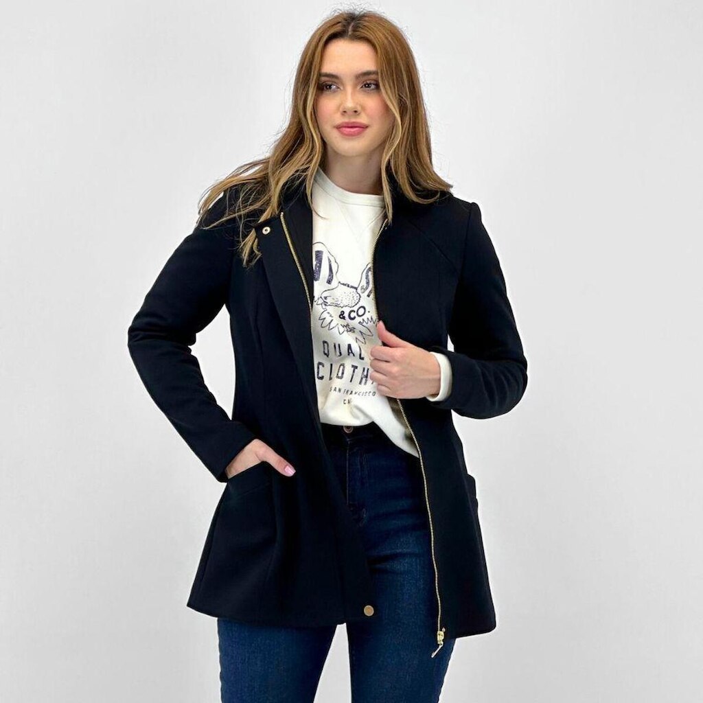 Casaco Malise 7/8 em Malha Executive com Capuz Feminino