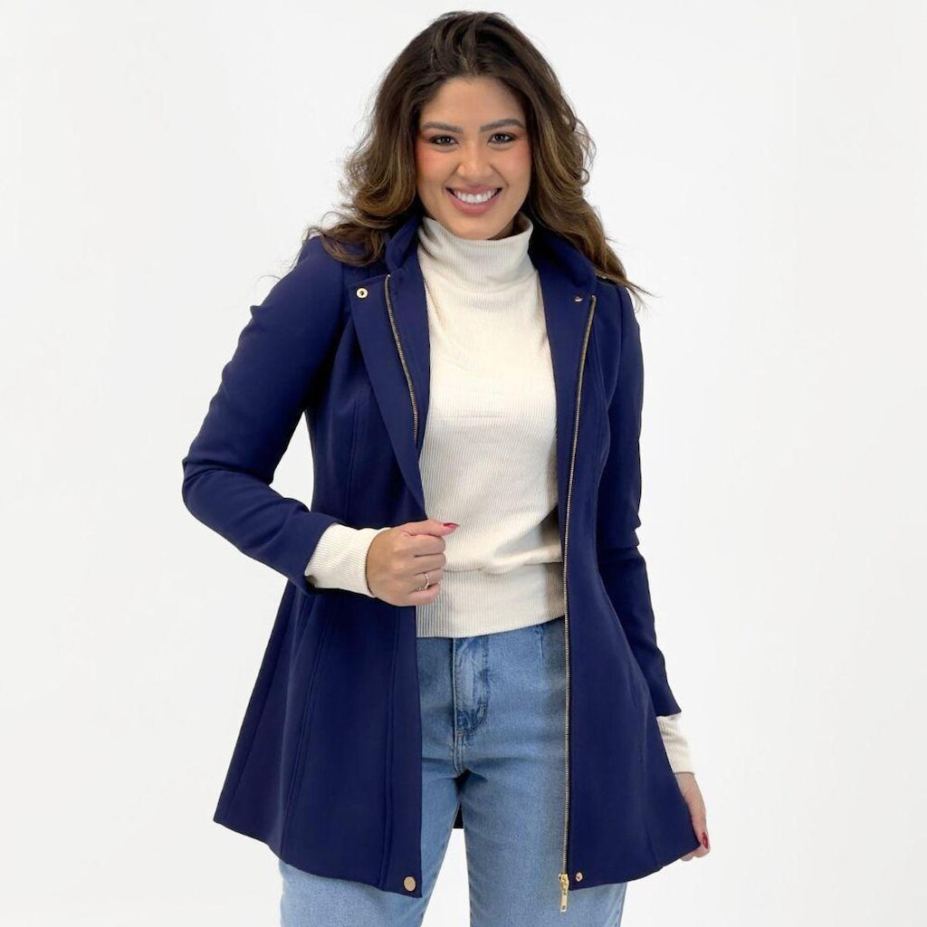 Casaco Malise 7/8 em Malha Executive com Capuz Feminino