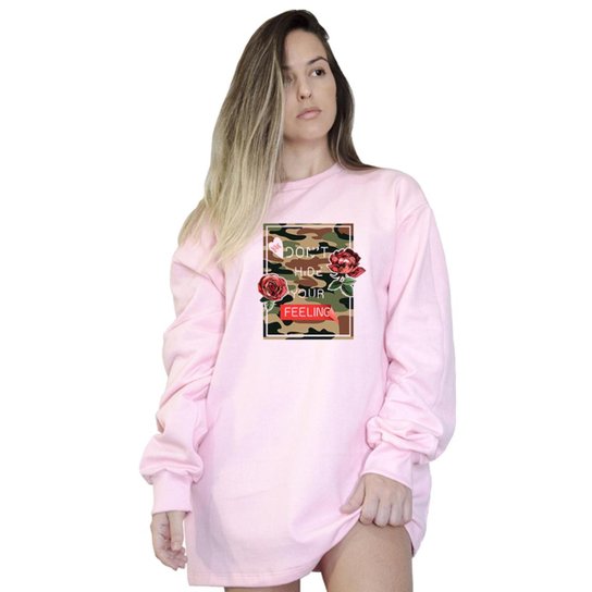 Casaco Moletom Boutique Judith Dont Hide Your Feeling - Rosa