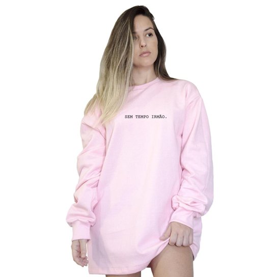Casaco Moletom Boutique Judith Sem Tempo Irmão - Rosa