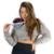 Casaco Moletom Cropped Cinza Com Fios de Lurex - Cinza