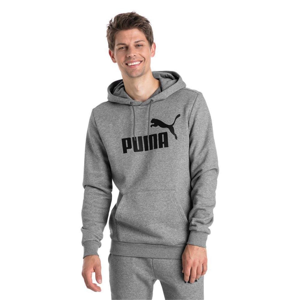 grey puma moletom com capuz junior