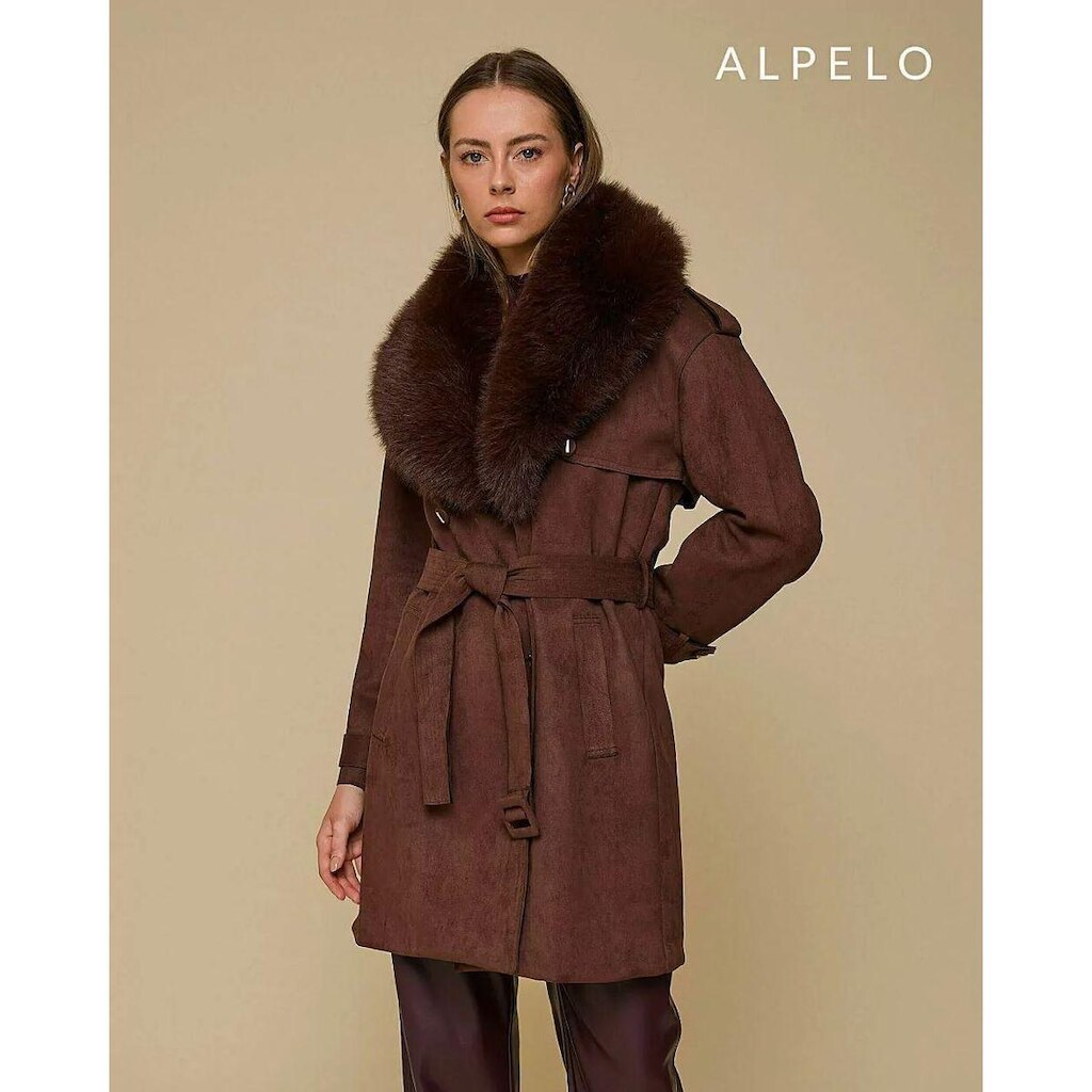 Casaco Suede Alpelo Alongado 5 em 1 Marrom 21100040 - Chocolate 44