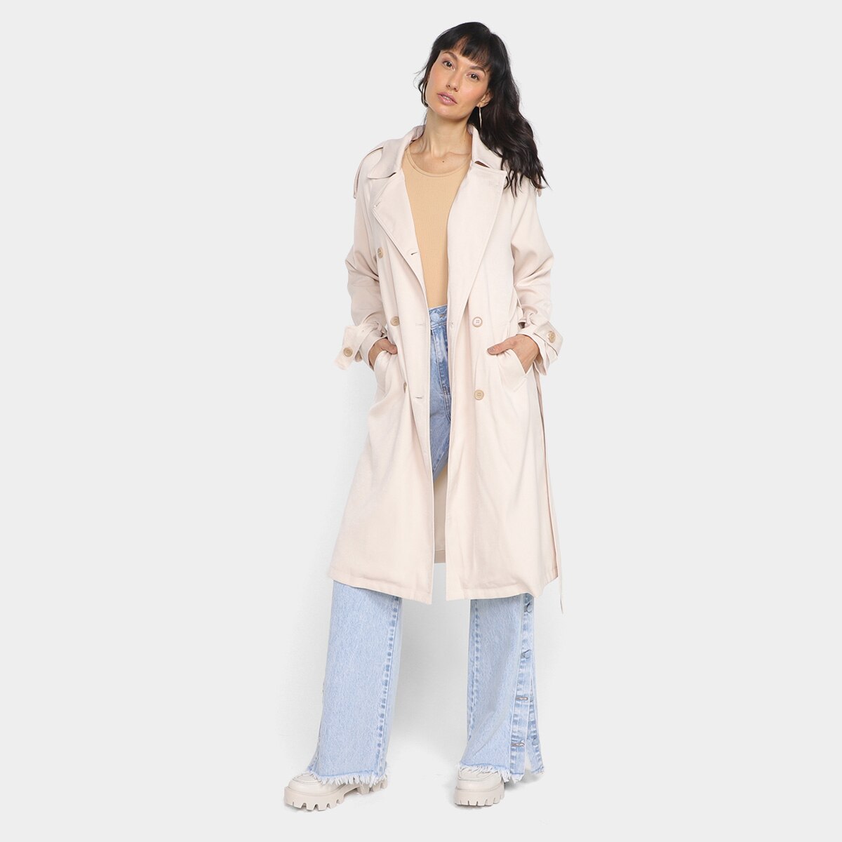 Casaco Trench Coat Eagle Rock Gabardina Feminino - 3